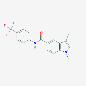 molecular formula C19H17F3N2O B451507 1,2,3-trimethyl-N-[4-(trifluoromethyl)phenyl]-1H-indole-5-carboxamide 