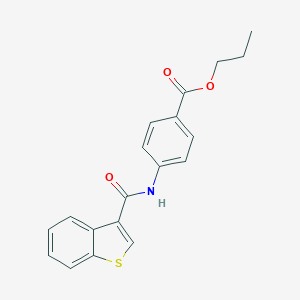 molecular formula C19H17NO3S B451521 propyl 4-[(1-benzothiophen-3-ylcarbonyl)amino]benzoate 
