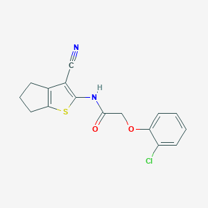molecular formula C16H13ClN2O2S B451535 2-(2-chlorophenoxy)-N-(3-cyano-5,6-dihydro-4H-cyclopenta[b]thiophen-2-yl)acetamide 