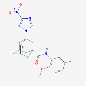 molecular formula C21H25N5O4 B451567 N~1~-(2-METHOXY-5-METHYLPHENYL)-3-(3-NITRO-1H-1,2,4-TRIAZOL-1-YL)-1-ADAMANTANECARBOXAMIDE 