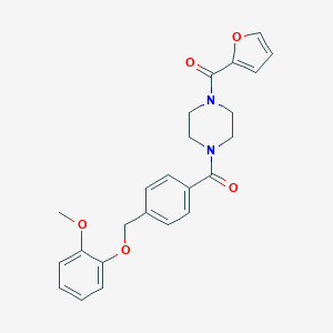 molecular formula C24H24N2O5 B451568 2-FURYL(4-{4-[(2-METHOXYPHENOXY)METHYL]BENZOYL}PIPERAZINO)METHANONE 