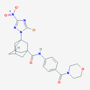 molecular formula C24H27BrN6O5 B451577 3-(5-BROMO-3-NITRO-1H-1,2,4-TRIAZOL-1-YL)-N~1~-[4-(MORPHOLINOCARBONYL)PHENYL]-1-ADAMANTANECARBOXAMIDE 