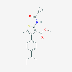 molecular formula C21H25NO3S B451587 Methyl 4-(4-sec-butylphenyl)-2-[(cyclopropylcarbonyl)amino]-5-methyl-3-thiophenecarboxylate 