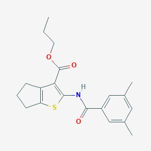 molecular formula C20H23NO3S B451597 propyl 2-[(3,5-dimethylbenzoyl)amino]-5,6-dihydro-4H-cyclopenta[b]thiophene-3-carboxylate 