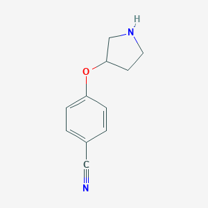 molecular formula C11H12N2O B045160 4-[(Pyrrolidin-3-yl)oxy]benzonitrile CAS No. 124731-65-3