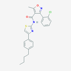 molecular formula C24H22ClN3O2S B451612 N-[4-(4-butylphenyl)-1,3-thiazol-2-yl]-3-(2-chlorophenyl)-5-methyl-1,2-oxazole-4-carboxamide 