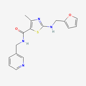 molecular formula C16H16N4O2S B4516193 2-[(furan-2-ylmethyl)amino]-4-methyl-N-(pyridin-3-ylmethyl)-1,3-thiazole-5-carboxamide 