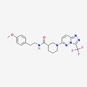 molecular formula C21H23F3N6O2 B4516324 N-[2-(4-methoxyphenyl)ethyl]-1-[3-(trifluoromethyl)[1,2,4]triazolo[4,3-b]pyridazin-6-yl]piperidine-3-carboxamide 