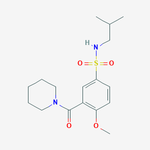 molecular formula C17H26N2O4S B4516356 N-isobutyl-4-methoxy-3-(1-piperidinylcarbonyl)benzenesulfonamide 