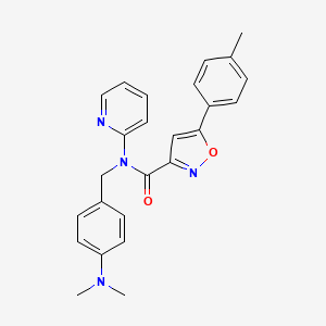 molecular formula C25H24N4O2 B4516374 N-{[4-(DIMETHYLAMINO)PHENYL]METHYL}-5-(4-METHYLPHENYL)-N-(PYRIDIN-2-YL)-1,2-OXAZOLE-3-CARBOXAMIDE 