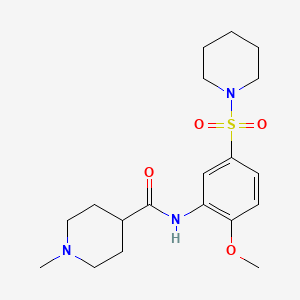 molecular formula C19H29N3O4S B4516380 N-[2-methoxy-5-(1-piperidinylsulfonyl)phenyl]-1-methyl-4-piperidinecarboxamide 
