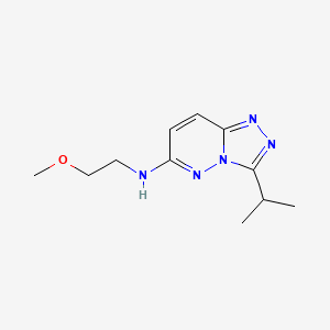 molecular formula C11H17N5O B4516384 N-(2-methoxyethyl)-3-(propan-2-yl)[1,2,4]triazolo[4,3-b]pyridazin-6-amine 