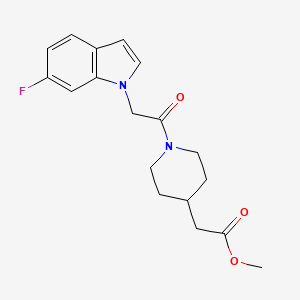 molecular formula C18H21FN2O3 B4516421 methyl {1-[(6-fluoro-1H-indol-1-yl)acetyl]piperidin-4-yl}acetate 