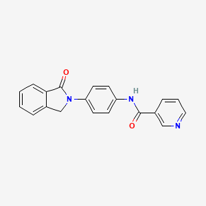 molecular formula C20H15N3O2 B4516439 N-[4-(1-oxo-1,3-dihydro-2H-isoindol-2-yl)phenyl]nicotinamide 