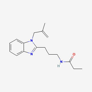 molecular formula C17H23N3O B4516491 N-{3-[1-(2-METHYLPROP-2-EN-1-YL)-1H-1,3-BENZODIAZOL-2-YL]PROPYL}PROPANAMIDE 