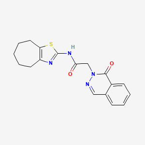 molecular formula C18H18N4O2S B4516521 N-[(2Z)-3,4,5,6,7,8-hexahydro-2H-cyclohepta[d][1,3]thiazol-2-ylidene]-2-(1-oxophthalazin-2(1H)-yl)acetamide 