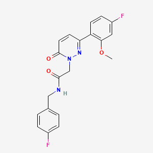 molecular formula C20H17F2N3O3 B4516573 N-(4-fluorobenzyl)-2-[3-(4-fluoro-2-methoxyphenyl)-6-oxopyridazin-1(6H)-yl]acetamide 