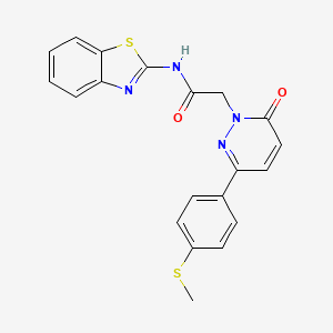 molecular formula C20H16N4O2S2 B4516582 N-[(2Z)-1,3-benzothiazol-2(3H)-ylidene]-2-{3-[4-(methylsulfanyl)phenyl]-6-oxopyridazin-1(6H)-yl}acetamide 