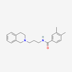 molecular formula C21H26N2O B4516627 N-[3-(3,4-dihydro-1H-isoquinolin-2-yl)propyl]-3,4-dimethylbenzamide 