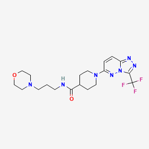 molecular formula C19H26F3N7O2 B4516655 N-[3-(morpholin-4-yl)propyl]-1-[3-(trifluoromethyl)[1,2,4]triazolo[4,3-b]pyridazin-6-yl]piperidine-4-carboxamide 