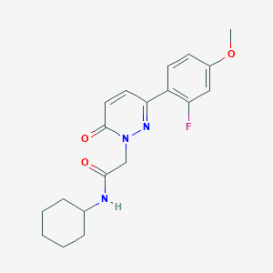 molecular formula C19H22FN3O3 B4516686 N-cyclohexyl-2-[3-(2-fluoro-4-methoxyphenyl)-6-oxopyridazin-1(6H)-yl]acetamide 