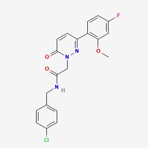 molecular formula C20H17ClFN3O3 B4516694 N-(4-chlorobenzyl)-2-[3-(4-fluoro-2-methoxyphenyl)-6-oxopyridazin-1(6H)-yl]acetamide 
