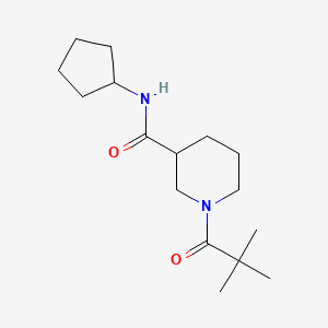 molecular formula C16H28N2O2 B4516712 N-cyclopentyl-1-(2,2-dimethylpropanoyl)piperidine-3-carboxamide 