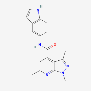 molecular formula C18H17N5O B4516791 N-(1H-indol-5-yl)-1,3,6-trimethyl-1H-pyrazolo[3,4-b]pyridine-4-carboxamide 
