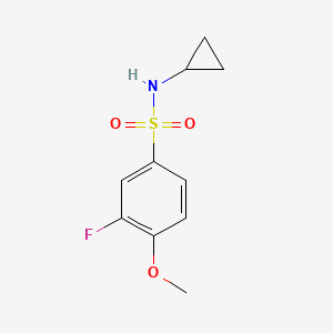 molecular formula C10H12FNO3S B4516833 N-cyclopropyl-3-fluoro-4-methoxybenzenesulfonamide 
