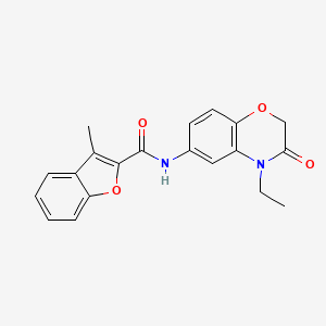 molecular formula C20H18N2O4 B4516841 N-(4-ethyl-3-oxo-3,4-dihydro-2H-1,4-benzoxazin-6-yl)-3-methyl-1-benzofuran-2-carboxamide 