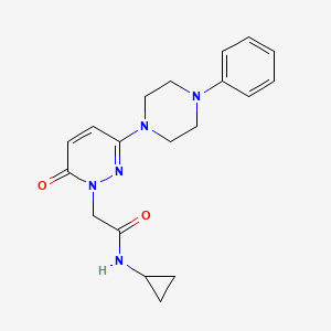 molecular formula C19H23N5O2 B4516856 N-cyclopropyl-2-[6-oxo-3-(4-phenylpiperazin-1-yl)pyridazin-1(6H)-yl]acetamide 