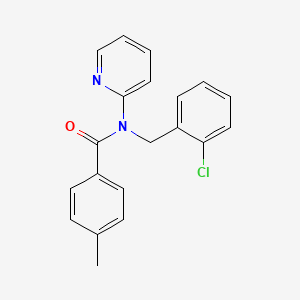 molecular formula C20H17ClN2O B4516904 N-[(2-CHLOROPHENYL)METHYL]-4-METHYL-N-(PYRIDIN-2-YL)BENZAMIDE 