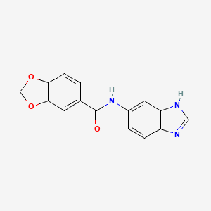 molecular formula C15H11N3O3 B4516929 N-(1H-benzimidazol-5-yl)-1,3-benzodioxole-5-carboxamide 