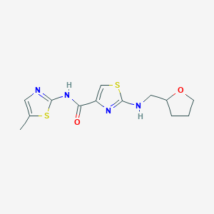 molecular formula C13H16N4O2S2 B4516942 N-(5-methyl-1,3-thiazol-2-yl)-2-[(tetrahydrofuran-2-ylmethyl)amino]-1,3-thiazole-4-carboxamide 