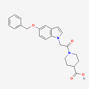 molecular formula C23H24N2O4 B4516989 1-{[5-(benzyloxy)-1H-indol-1-yl]acetyl}piperidine-4-carboxylic acid 