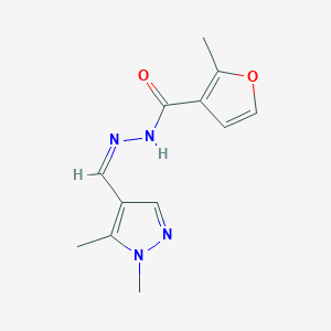molecular formula C12H14N4O2 B451699 N'-[(1,5-dimethyl-1H-pyrazol-4-yl)methylene]-2-methyl-3-furohydrazide 