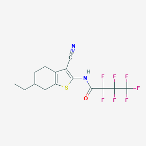 molecular formula C15H13F7N2OS B451702 N-(3-cyano-6-ethyl-4,5,6,7-tetrahydro-1-benzothiophen-2-yl)-2,2,3,3,4,4,4-heptafluorobutanamide 