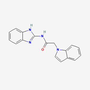 molecular formula C17H14N4O B4517046 N-(1H-1,3-benzimidazol-2-yl)-2-(1H-indol-1-yl)acetamide 