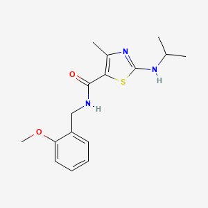molecular formula C16H21N3O2S B4517054 N-(2-methoxybenzyl)-4-methyl-2-(propan-2-ylamino)-1,3-thiazole-5-carboxamide 