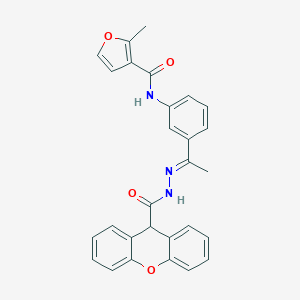 molecular formula C28H23N3O4 B451706 2-methyl-N-(3-{(1E)-1-[2-(9H-xanthen-9-ylcarbonyl)hydrazinylidene]ethyl}phenyl)furan-3-carboxamide 