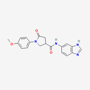 molecular formula C19H18N4O3 B4517118 N-(1H-benzimidazol-5-yl)-1-(4-methoxyphenyl)-5-oxopyrrolidine-3-carboxamide 