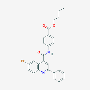 molecular formula C27H23BrN2O3 B451712 BUTYL 4-{[(6-BROMO-2-PHENYL-4-QUINOLYL)CARBONYL]AMINO}BENZOATE 