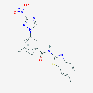 molecular formula C21H22N6O3S B451713 N-(6-methyl-1,3-benzothiazol-2-yl)-3-(3-nitro-1H-1,2,4-triazol-1-yl)adamantane-1-carboxamide 