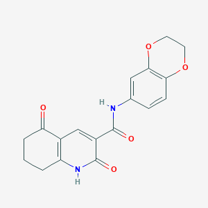 molecular formula C18H16N2O5 B4517174 N-(2,3-dihydro-1,4-benzodioxin-6-yl)-2,5-dioxo-1,2,5,6,7,8-hexahydroquinoline-3-carboxamide 