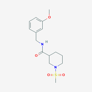 molecular formula C15H22N2O4S B4517196 N-(3-methoxybenzyl)-1-(methylsulfonyl)piperidine-3-carboxamide 