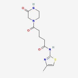 molecular formula C13H18N4O3S B4517225 N-[(2E)-4-methyl-1,3-thiazol-2(3H)-ylidene]-5-oxo-5-(3-oxopiperazin-1-yl)pentanamide 