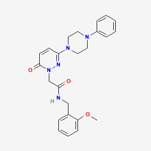 molecular formula C24H27N5O3 B4517228 N-(2-methoxybenzyl)-2-[6-oxo-3-(4-phenylpiperazin-1-yl)pyridazin-1(6H)-yl]acetamide 