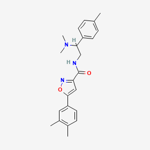 molecular formula C23H27N3O2 B4517232 N-[2-(dimethylamino)-2-(4-methylphenyl)ethyl]-5-(3,4-dimethylphenyl)-1,2-oxazole-3-carboxamide 