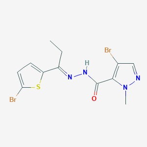 molecular formula C12H12Br2N4OS B451724 4-BROMO-N'~5~-[(E)-1-(5-BROMO-2-THIENYL)PROPYLIDENE]-1-METHYL-1H-PYRAZOLE-5-CARBOHYDRAZIDE 