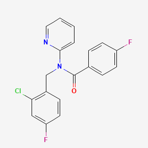 molecular formula C19H13ClF2N2O B4517281 N-[(2-CHLORO-4-FLUOROPHENYL)METHYL]-4-FLUORO-N-(PYRIDIN-2-YL)BENZAMIDE 